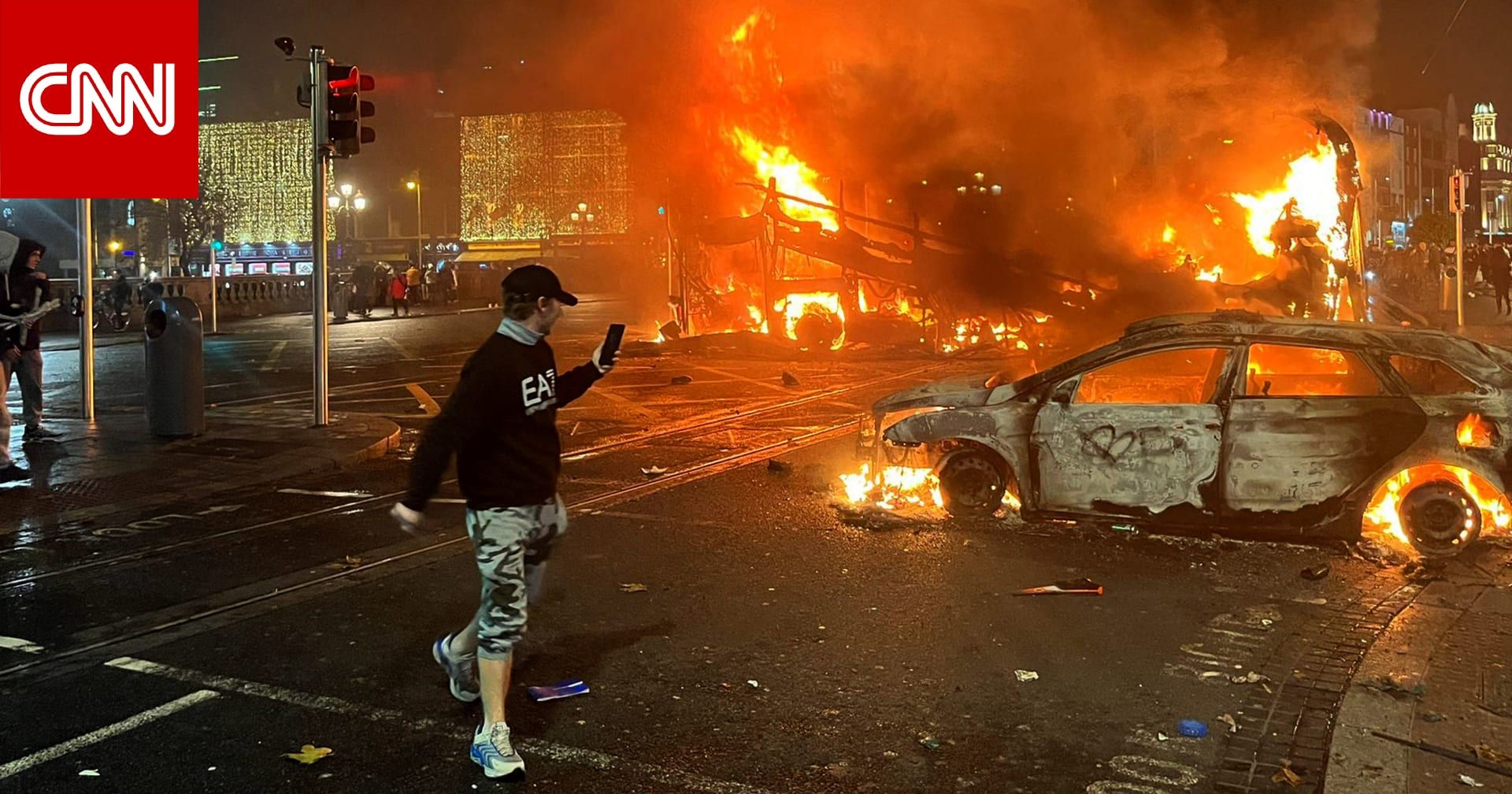 اشتباكات عنيفة هزت دبلن في ايرلندا بعد طعن 5 أشخاص بينهم 3 أطفال