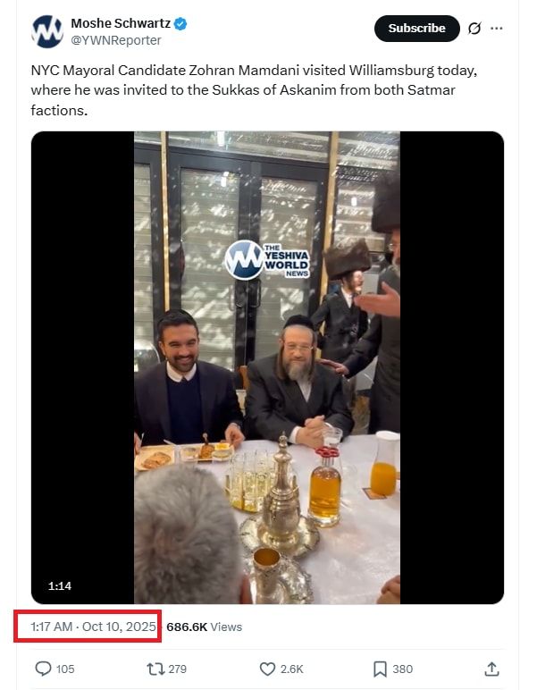 لقطة شاشة للفيديو وقت نشره في 10 أكتوبر/تشرين الأول 2025