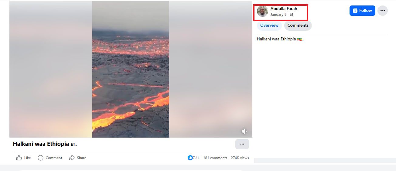 لقطة شاشة للفيديو وقت نشره في 9 يناير/كانون الثاني 2025