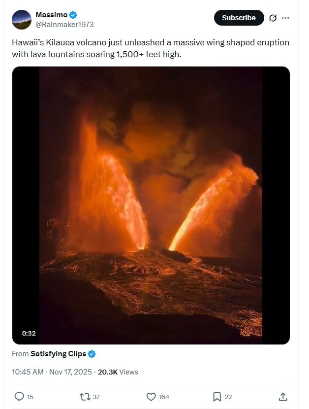 الفيديو وقت نشره في حساب عبر موقع إكس - 17 نوفمبر/تشرين الثاني 2025