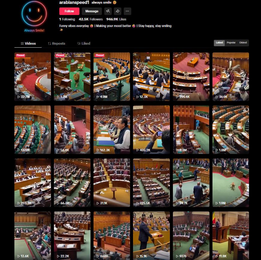 مقاطع فيديو مشابهة للمقطع الرائج منشورة في حساب عبر تيك توك