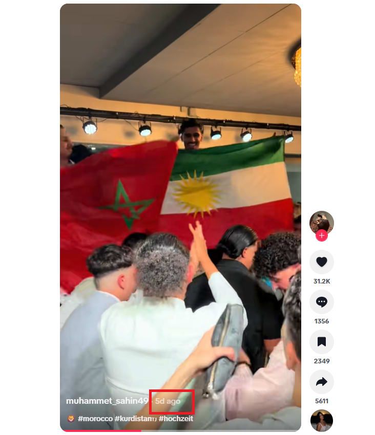 لقطة شاشة للفيديو وقت نشره قبل أيام من مباراة سوريا والمغرب