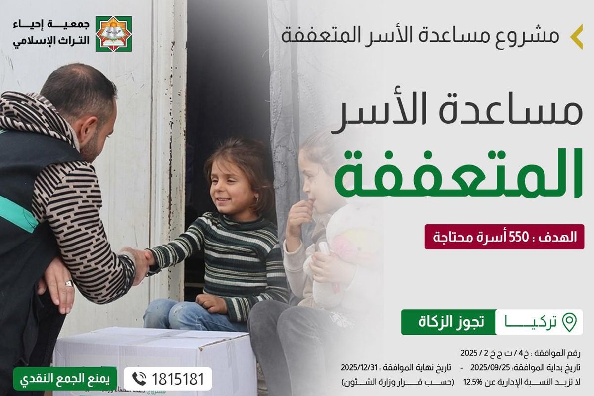 «التراث»: مبادرة لمساعدة 550 أسرة في تركيا