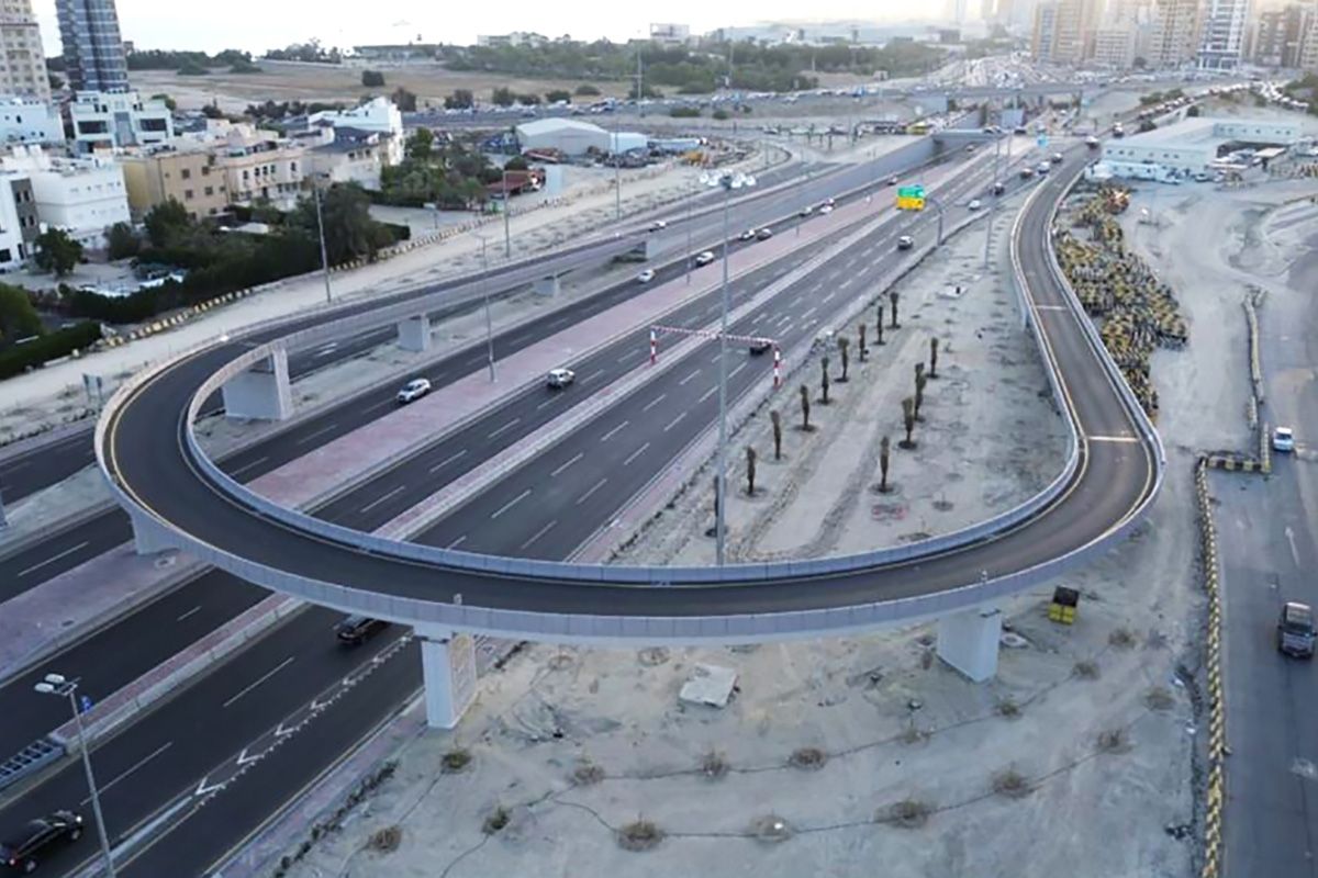 صورة جوية لمشروع إعادة تأهيل شارع القاهرة