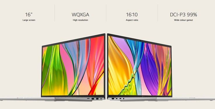 Core display specs of the Gram 16 2026