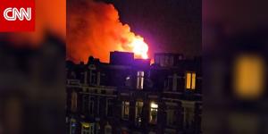 حريق في كنيسة تاريخية بأمستردام يلتهم برجها خلال احتفالات رأس السنة