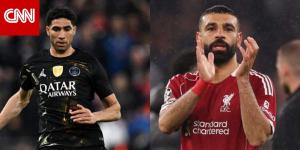 تصرف "لافت" من أشرف حكيمي مع محمد صلاح بعد خسارة ليفربول أمام باريس