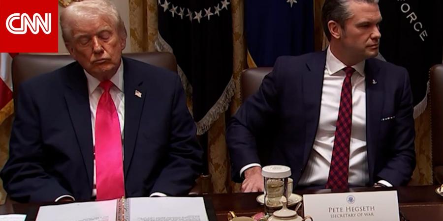 هل نام؟.. فيديو يرصد ترامب خلال اجتماع بين وزرائه استمر 3 ساعات