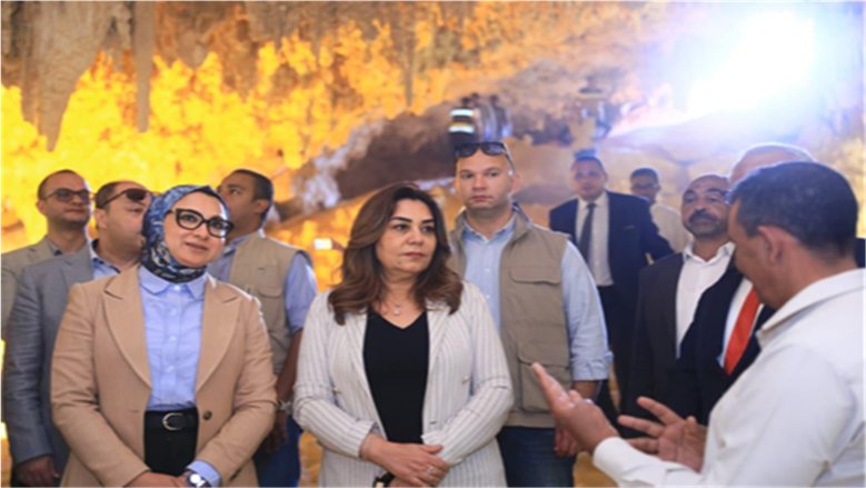 وزيرة التنمية المحلية: كهف الجارة نموذج فريد للتنوع الجيولوجي وفرصة لتعزيز السياحة البيئية (صور)