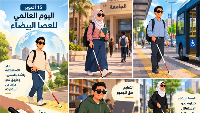 في اليوم العالمي للعصا البيضاء.. "التضامن" تدعم 918 طالبًا كفيفًا بالجامعات